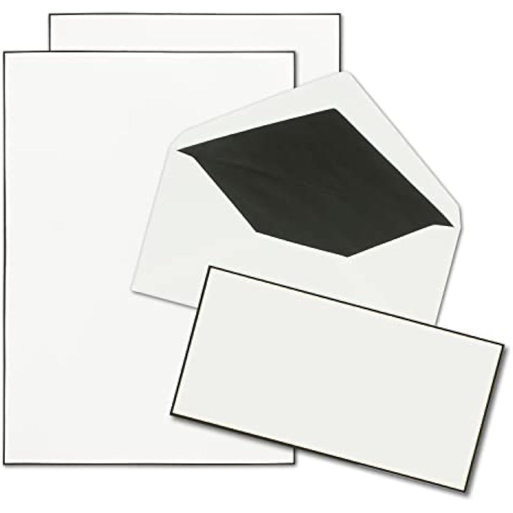 Neuser Papier Mourning Stationery Set | 100 DIN A4 Sheets & Envelopes