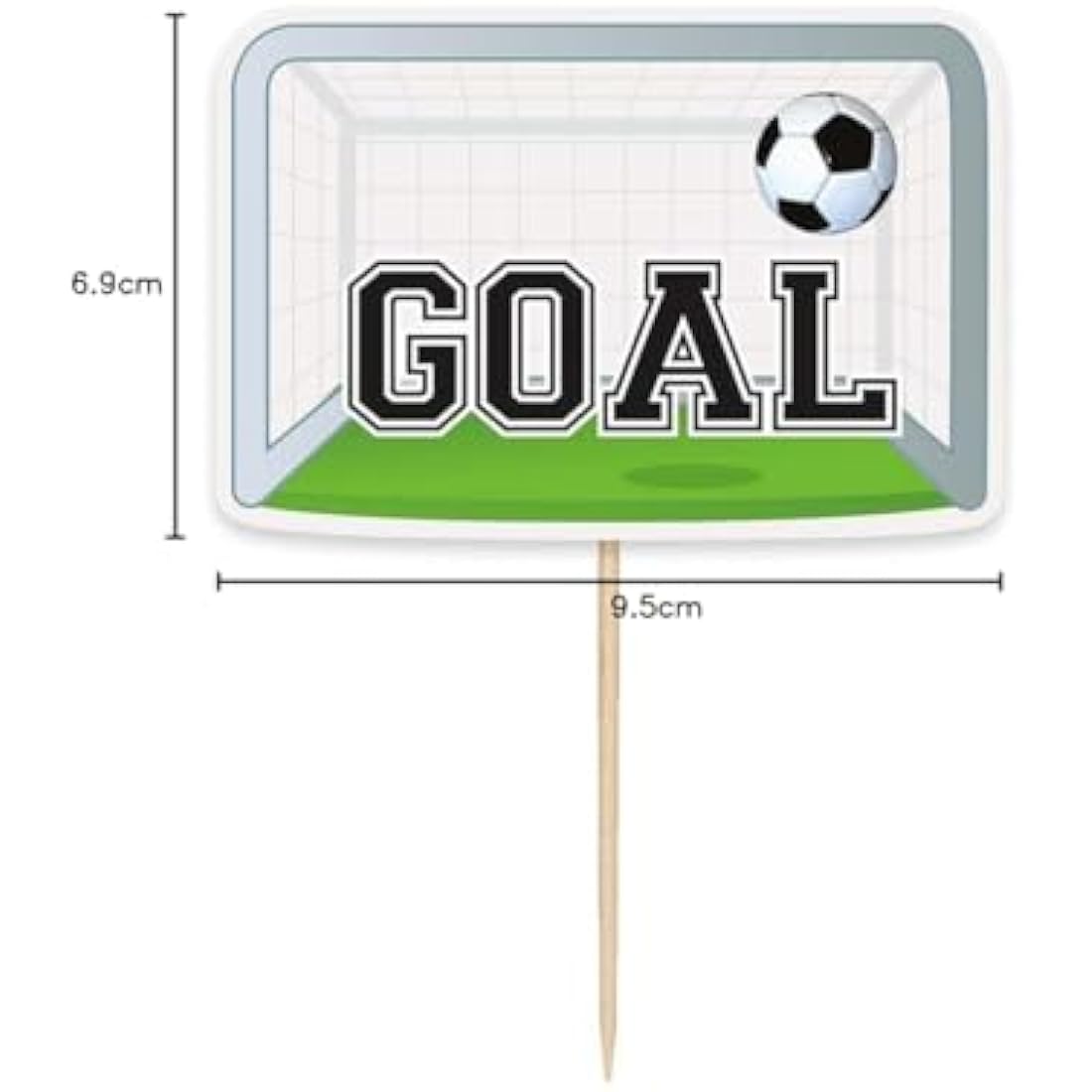 Jolof Store 3D Soccer Cake Toppers – Black & White Sports Decor – 6ct
