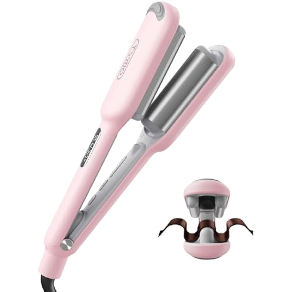 TYMO ROVY Hair Waver - 25mm Ionic Ceramic Deep Wave Crimper, Pink