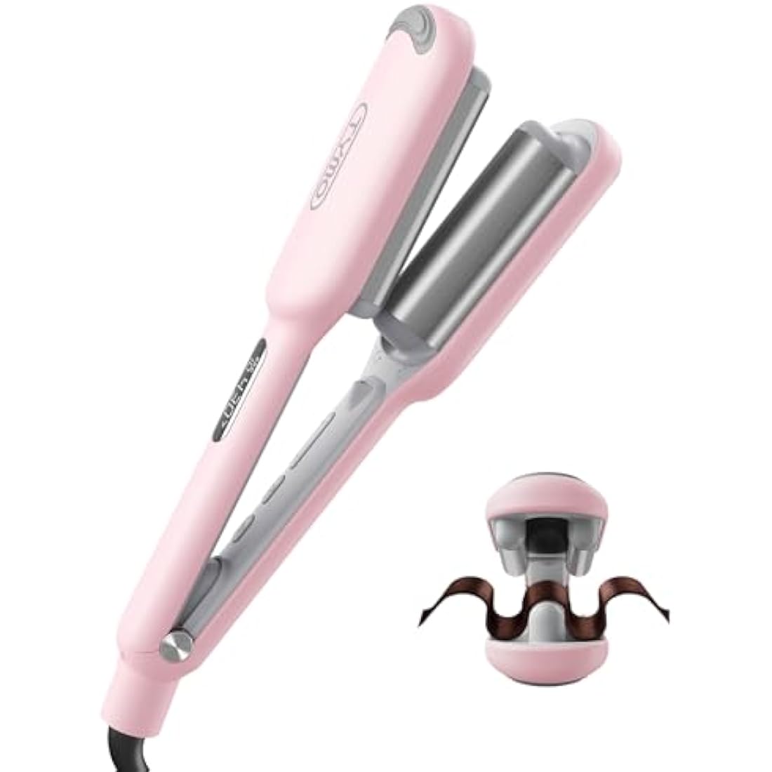 TYMO ROVY Hair Waver - 25mm Ionic Ceramic Deep Wave Crimper, Pink