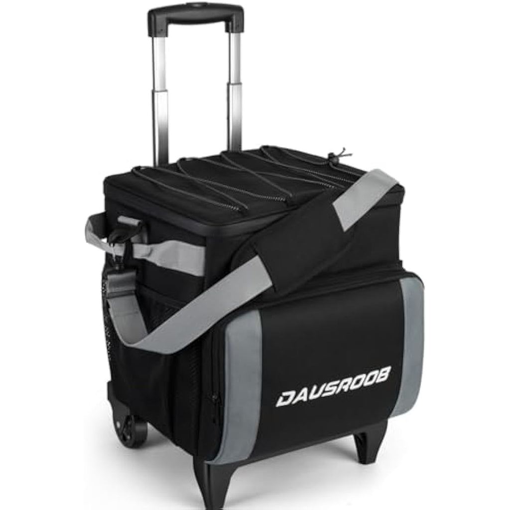 DAUSROOB Rolling Cooler | 48-Can Insulated Soft Sided Wheeled Ice Chest