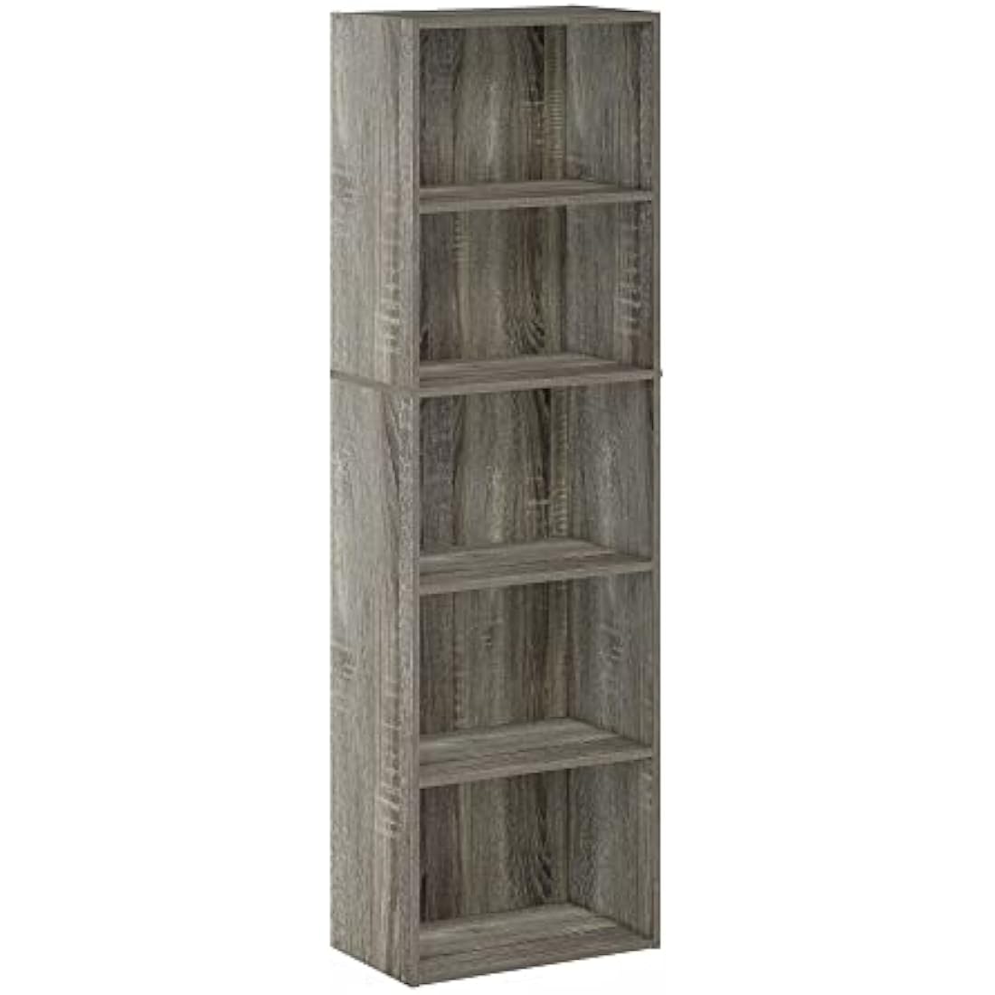 Furinno Luder 5-Tier Open Shelf Bookcase – French Oak Storage Unit