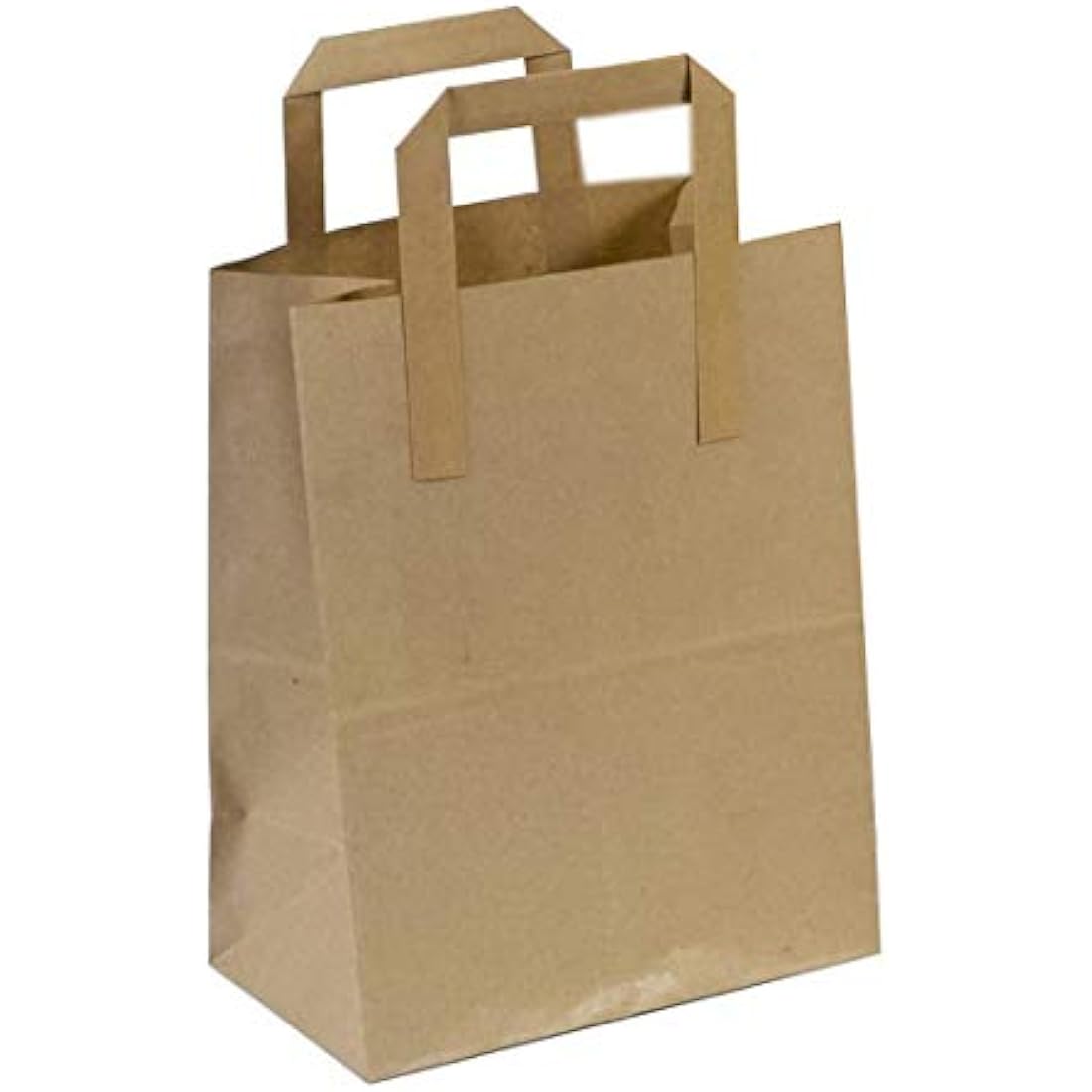 Jolof Store Brown Paper Carrier Bags with Flat Handles - Pack of 50