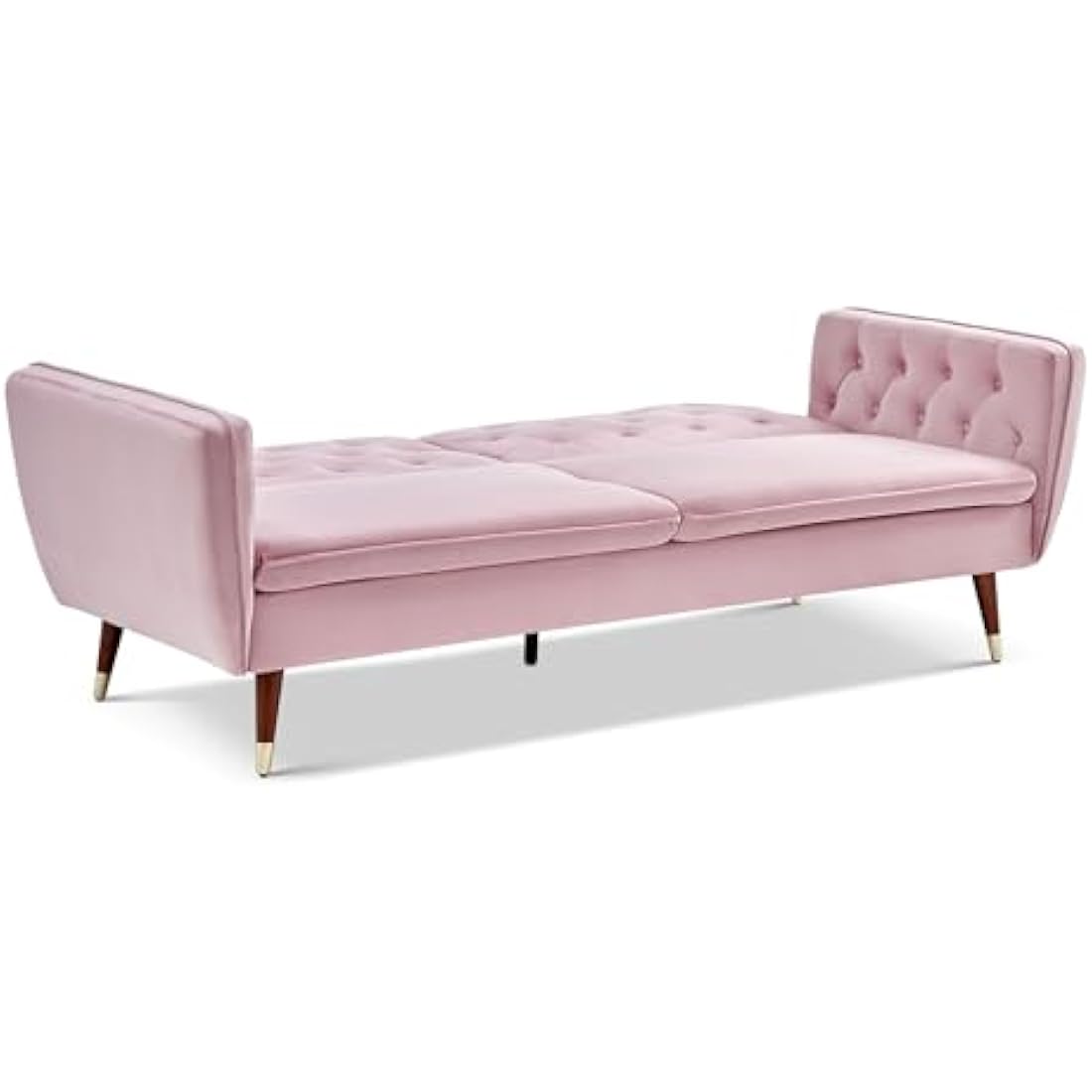 Bravich Victoria 3 Seater Velvet Sofa Bed with Gold Legs – Rose