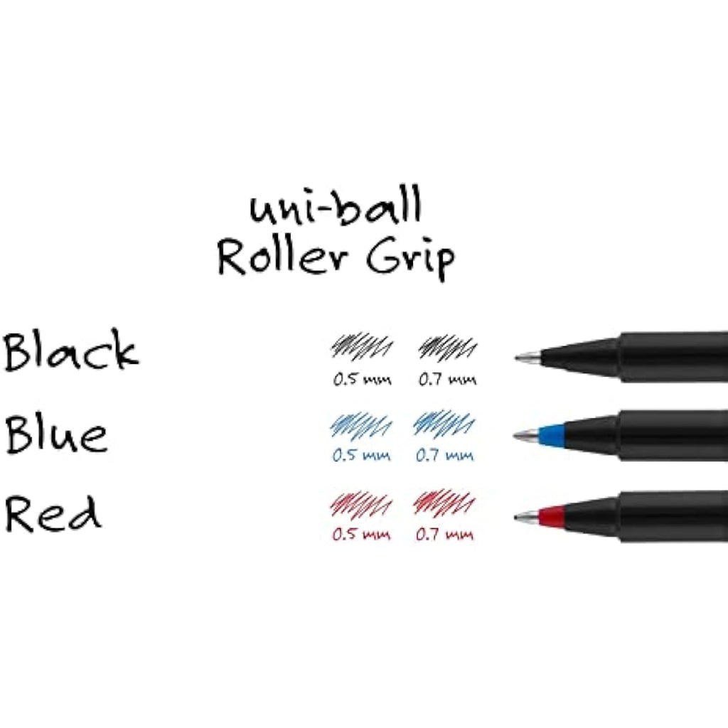 Uni-ball Deluxe Rollerball Pen - Micro Point, Black Waterproof Ink, 12-Pack