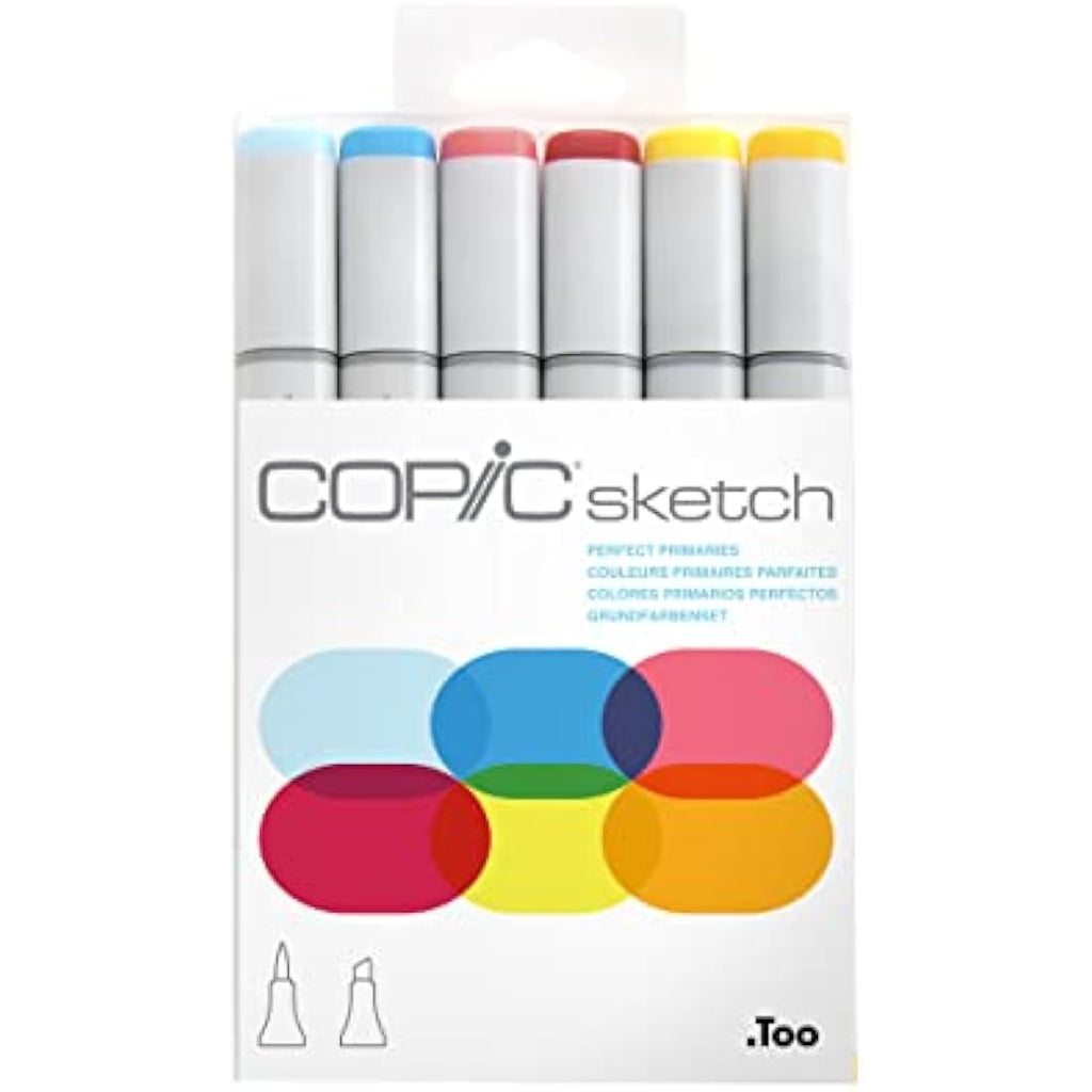 Copic Sketch Alcohol Markers – 6 Piece Basics Set for Art & Design