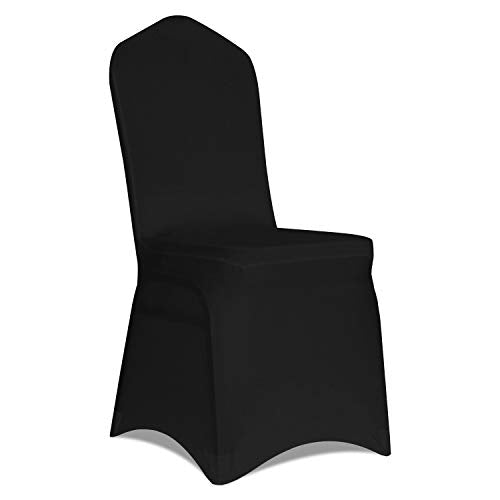 Kapwall 12-Pack Black Spandex Chair Covers for Wedding and Banquet
