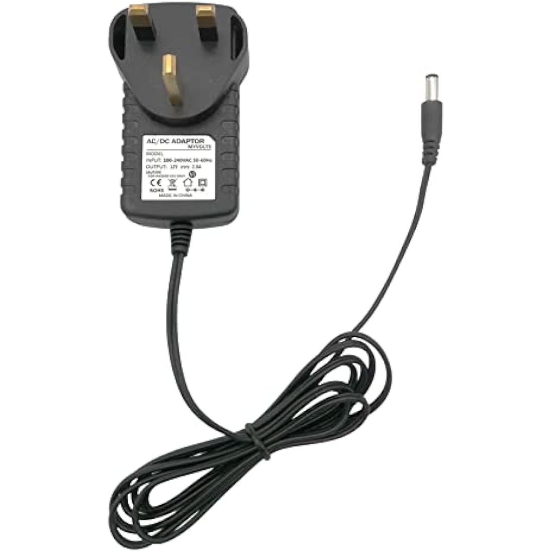 MyVolts 12V Power Supply Adaptor for Roland E-38 Keyboard | UK Plug