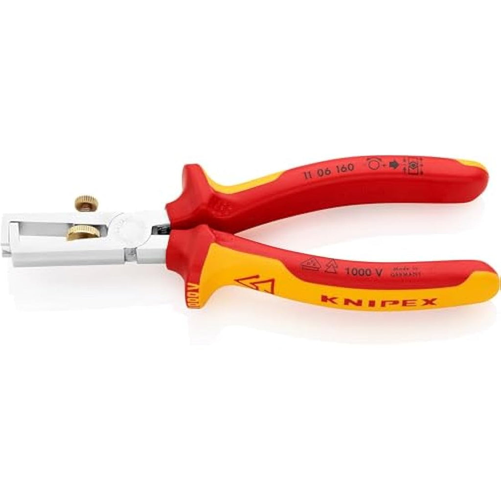 Knipex VDE Insulation Stripper – 160mm Chrome-Plated Wire Stripper