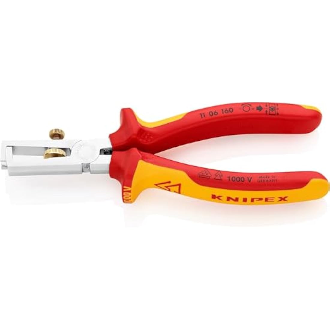 Knipex VDE Insulated Wire Stripper – 160mm Chrome-Plated Steel
