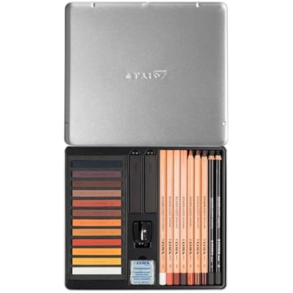 LYRA Fine Art Sketching Set – 11 Brown Tones Pencils & Pastels