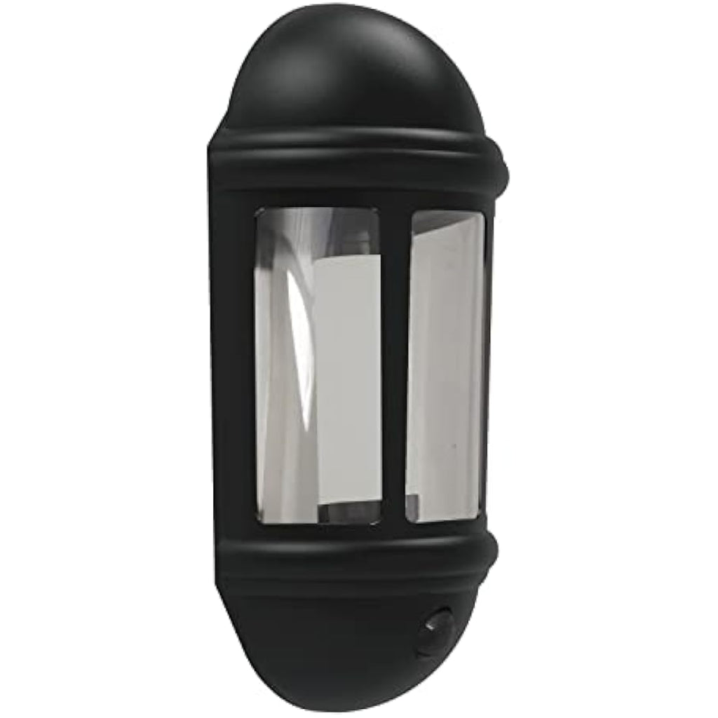 4lite Outdoor LED Half Wall Lantern | Black IP65 Motion Sensor Lamp