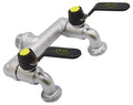 S&M Wall Tap 1/2" Double Outlet Garden Faucet with 3/4" Key - Chrome
