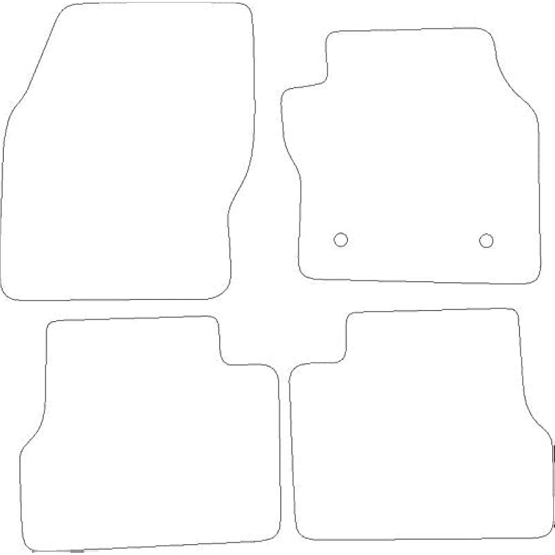 Ford Tourneo Connect 2015-2022 Car Mats – Black Carpet Blue Trim
