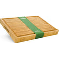 Dehaus End Grain Bamboo Chopping Board – Large Butcher Block with Juice Groove
