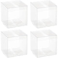 BENECREAT 20PCS Clear PET Gift Boxes - 8x8x8cm Square Party Favor Boxes