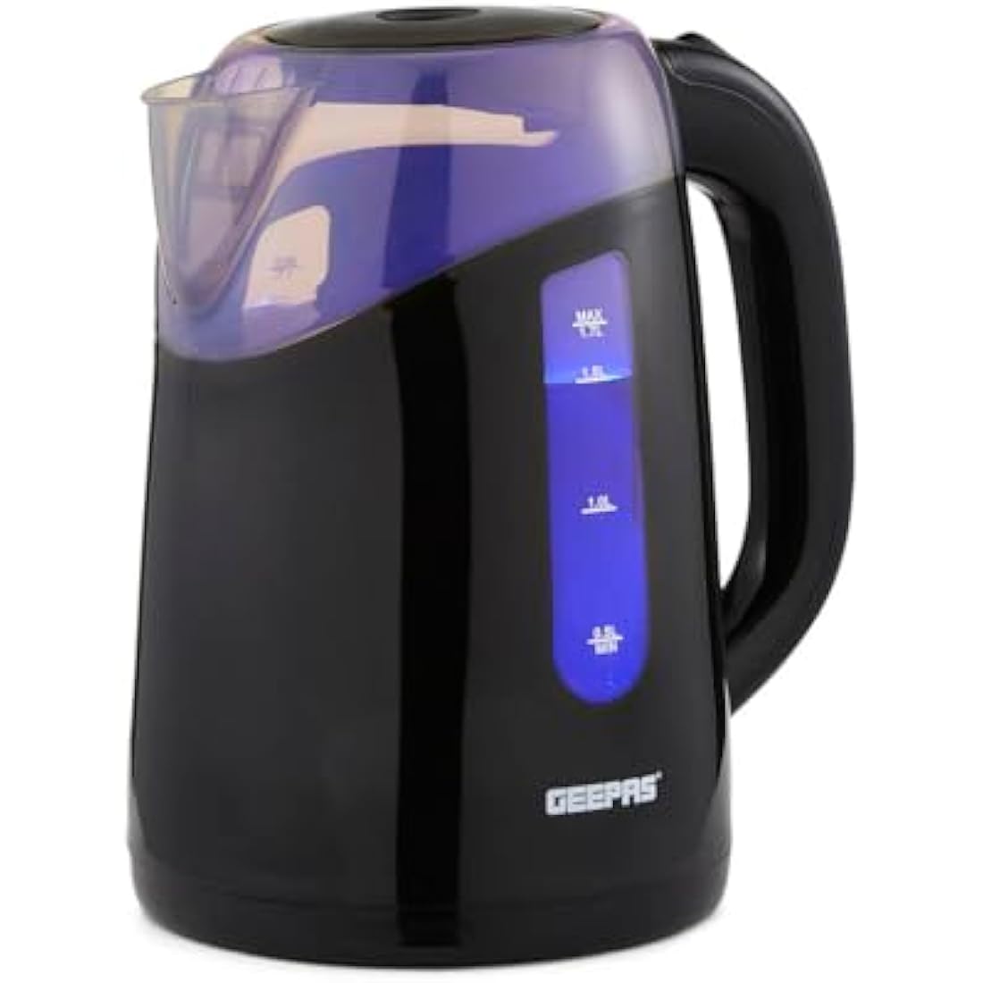 Geepas 1.7L Electric Kettle – LED Illuminating Cordless Jug, Black