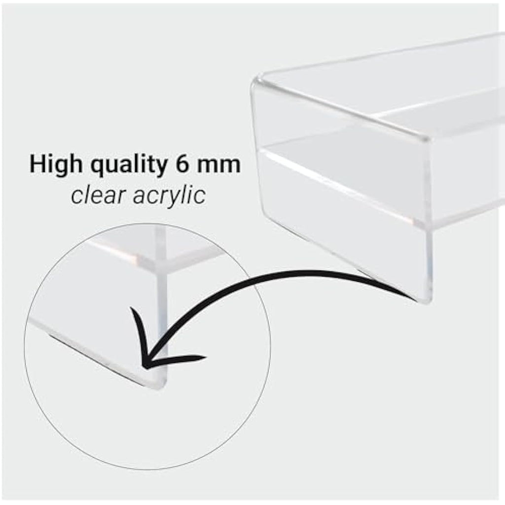 Desq Acrylic Monitor Stand with Letter Tray – Clear Ergonomic Riser