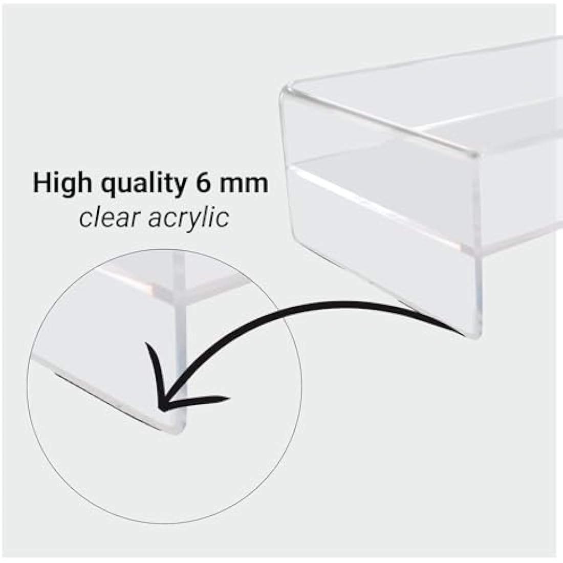 Desq Acrylic Monitor Stand with Letter Tray – Clear Ergonomic Riser