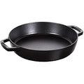 STAUB Cast Iron Double Handle Fry Pan – 20 cm Enamelled Skillet, Black