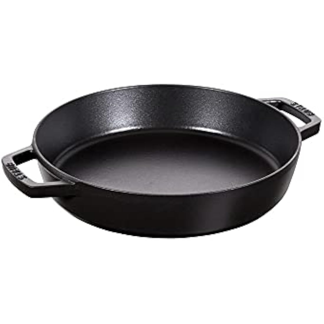 STAUB Cast Iron Double Handle Fry Pan – 20 cm Enamelled Skillet, Black