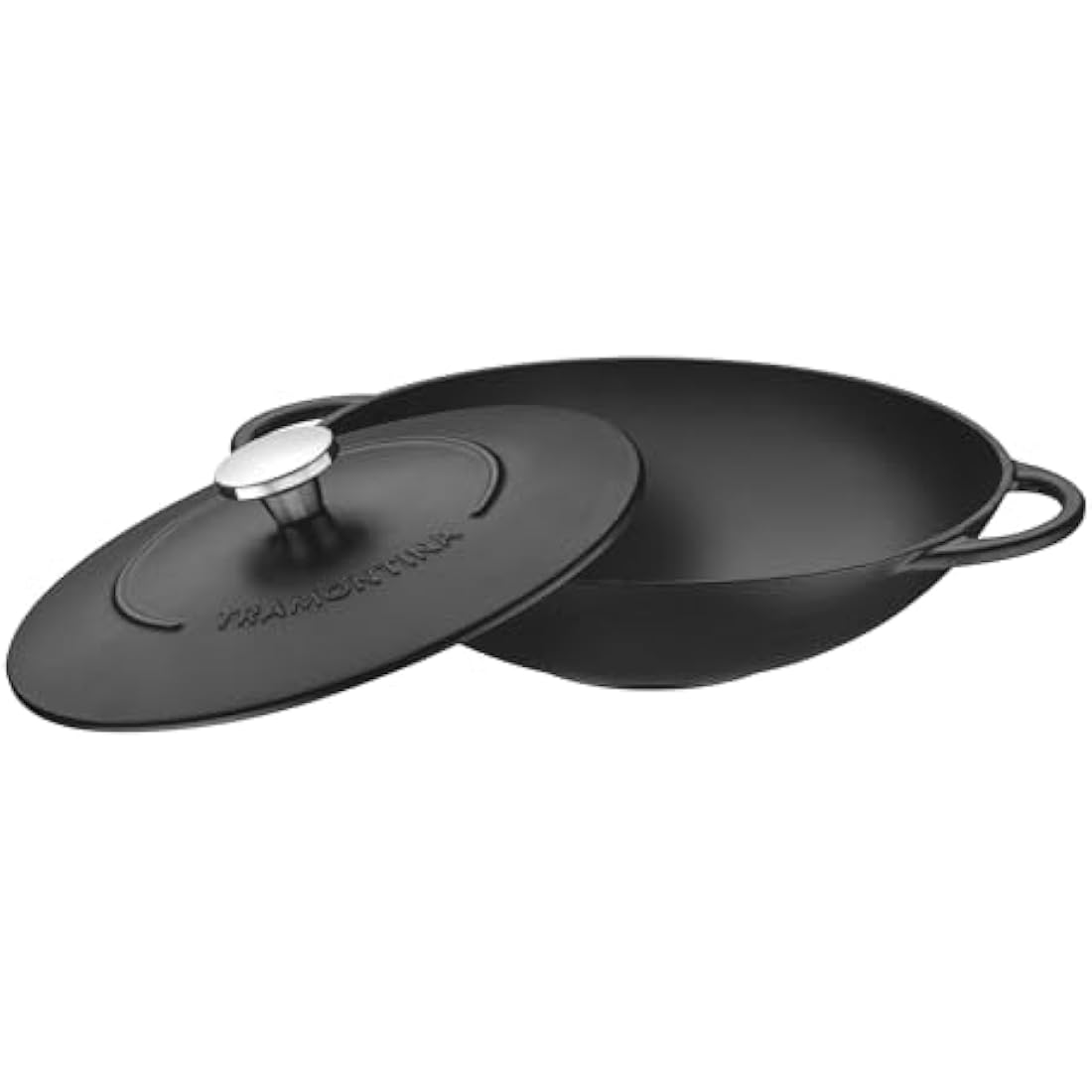 Tramontina Enamelled Cast Iron Wok with Lid | 32 cm, 5L - Black