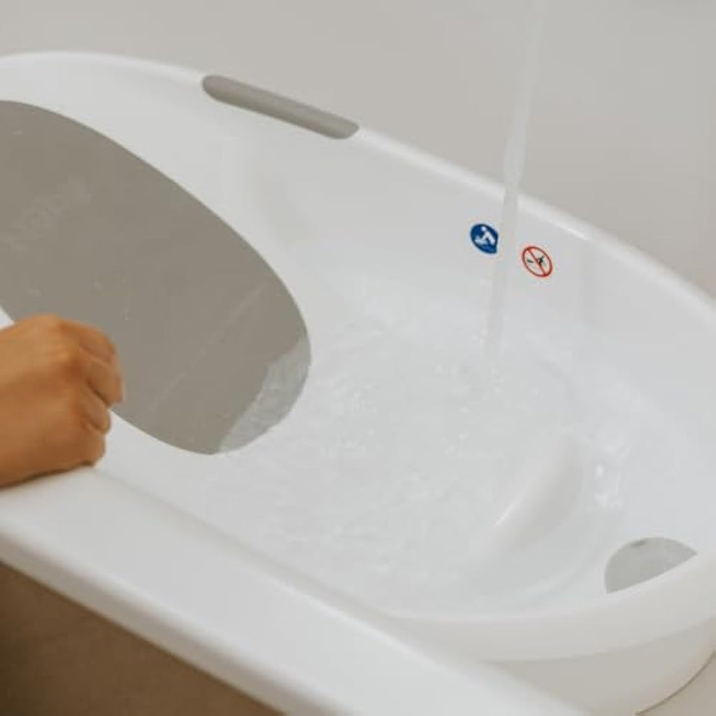 Nuby Baby Bath Tub with Anti-Slip Support and Soft Headrest - White