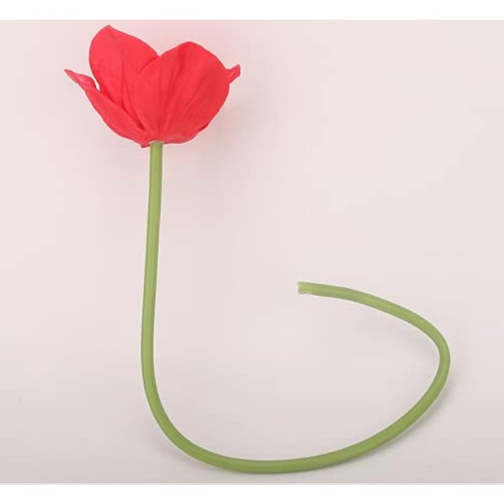 10 Stem Artificial Poppy Flowers – 11" Faux PU Anemone (Brown)