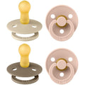 BIBS Colour Pacifier 4-Pack | Natural Rubber Latex Soothers, 6-18 Months