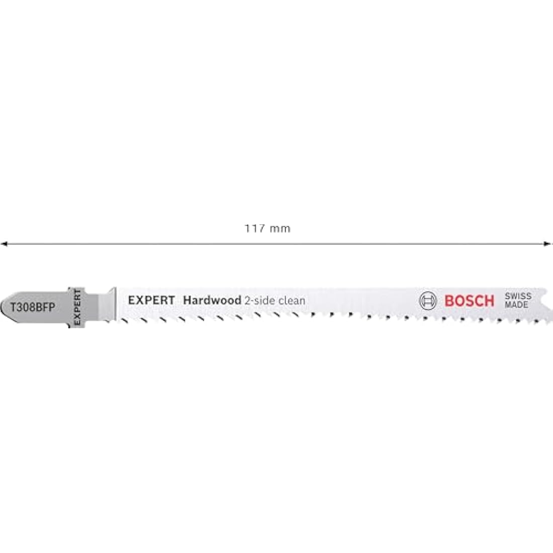Bosch EXPERT T308BFP Jigsaw Blade for Hardwood – 117mm (5 Pack)