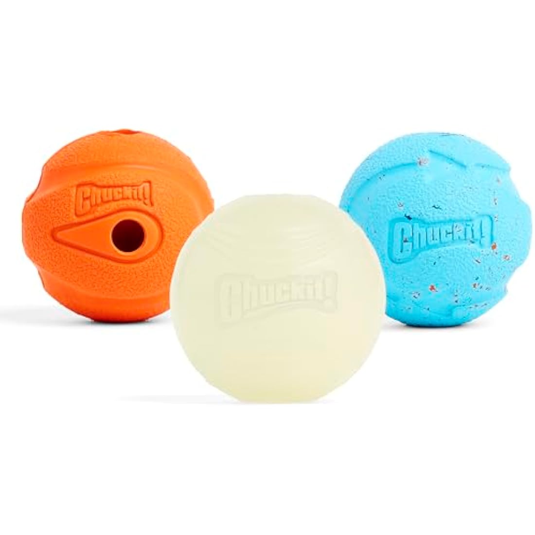 ChuckIt! Fetch Medley Dog Balls – Durable Rubber 3-Pack, Medium
