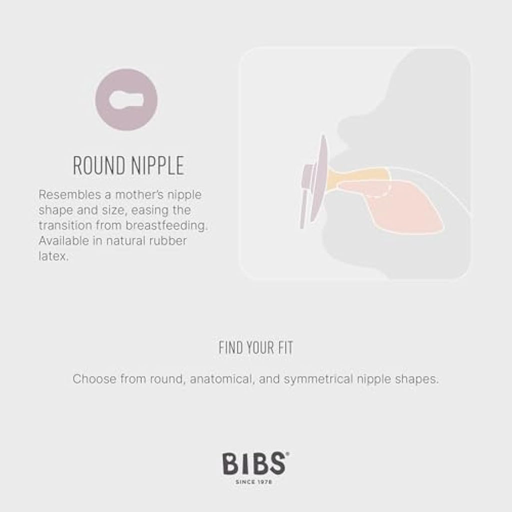 BIBS Colour Night Glow Pacifier – Natural Rubber Latex, Size 3, 2-Pack