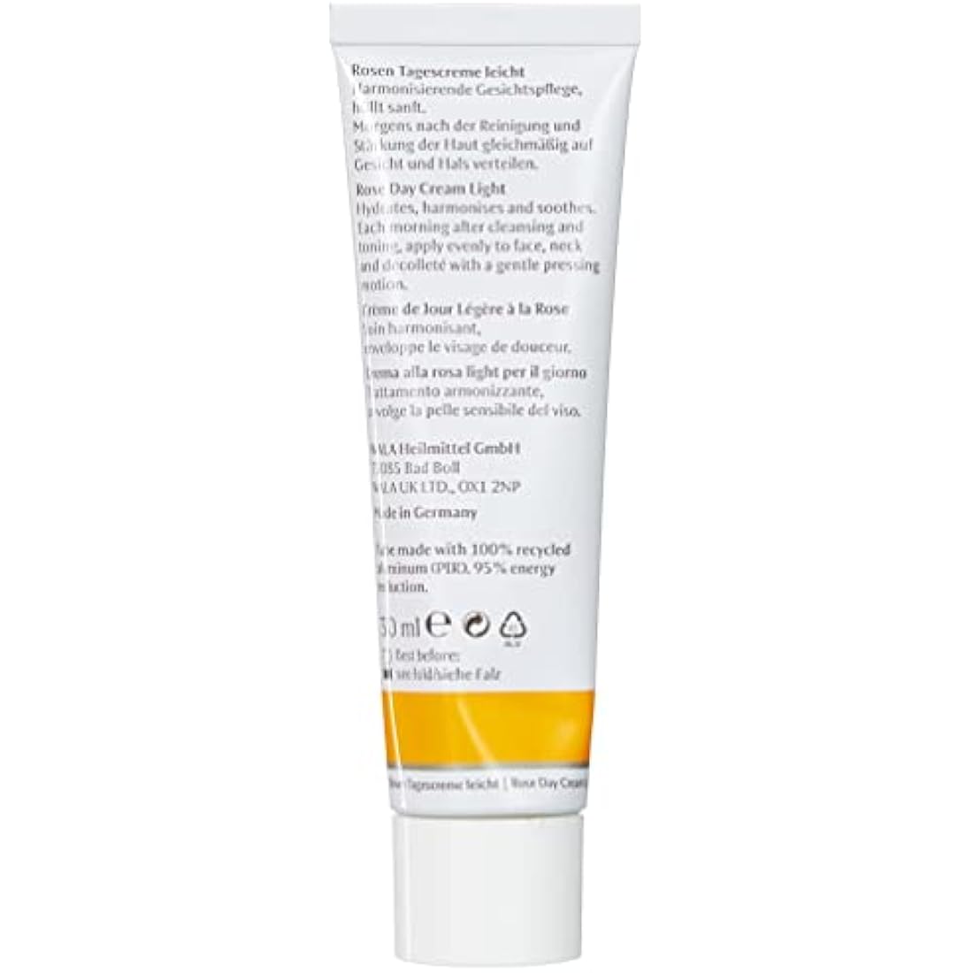 Dr. Hauschka Rose Day Cream Light – Organic Face Moisturizer, 30 ml