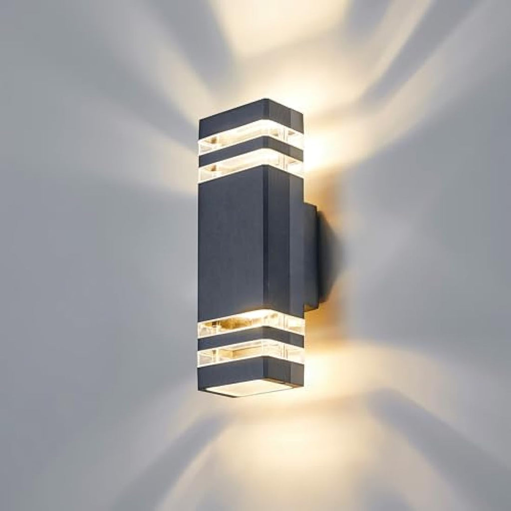 CELAVY Outdoor Wall Lights – IP65 Waterproof Modern LED Up Down Sconce, Grey