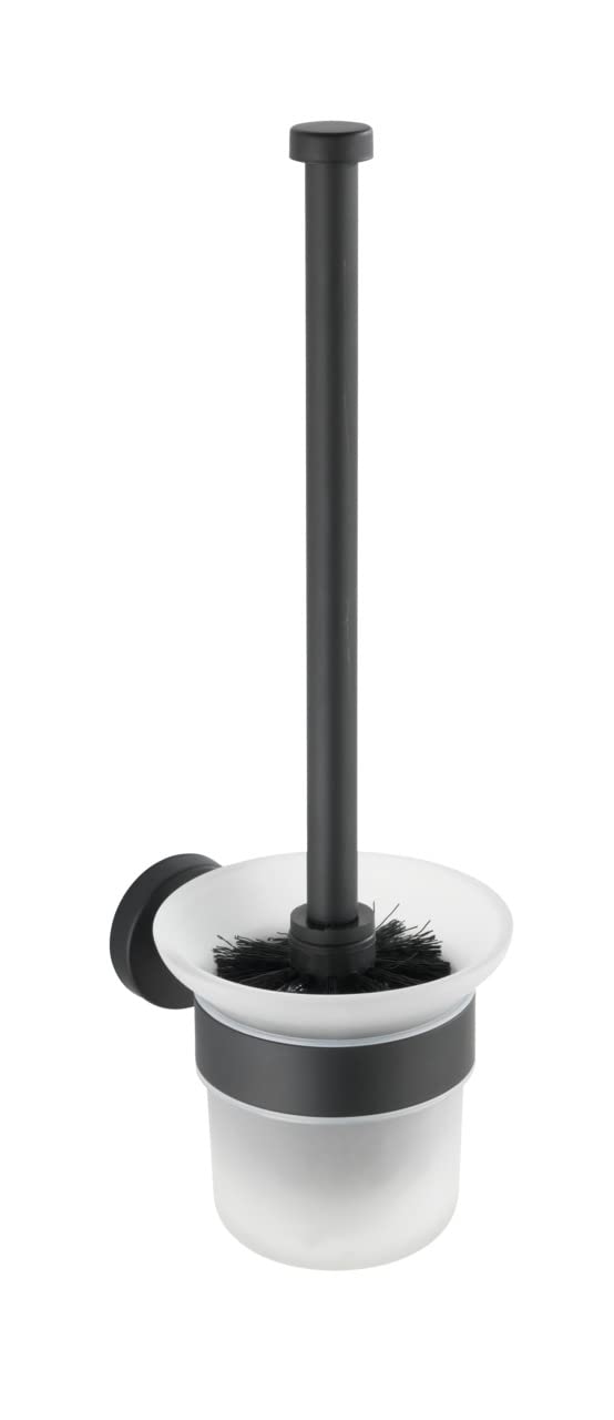 WENKO Bosio Toilet Brush Holder | Matte Stainless Steel Wall-Mounted