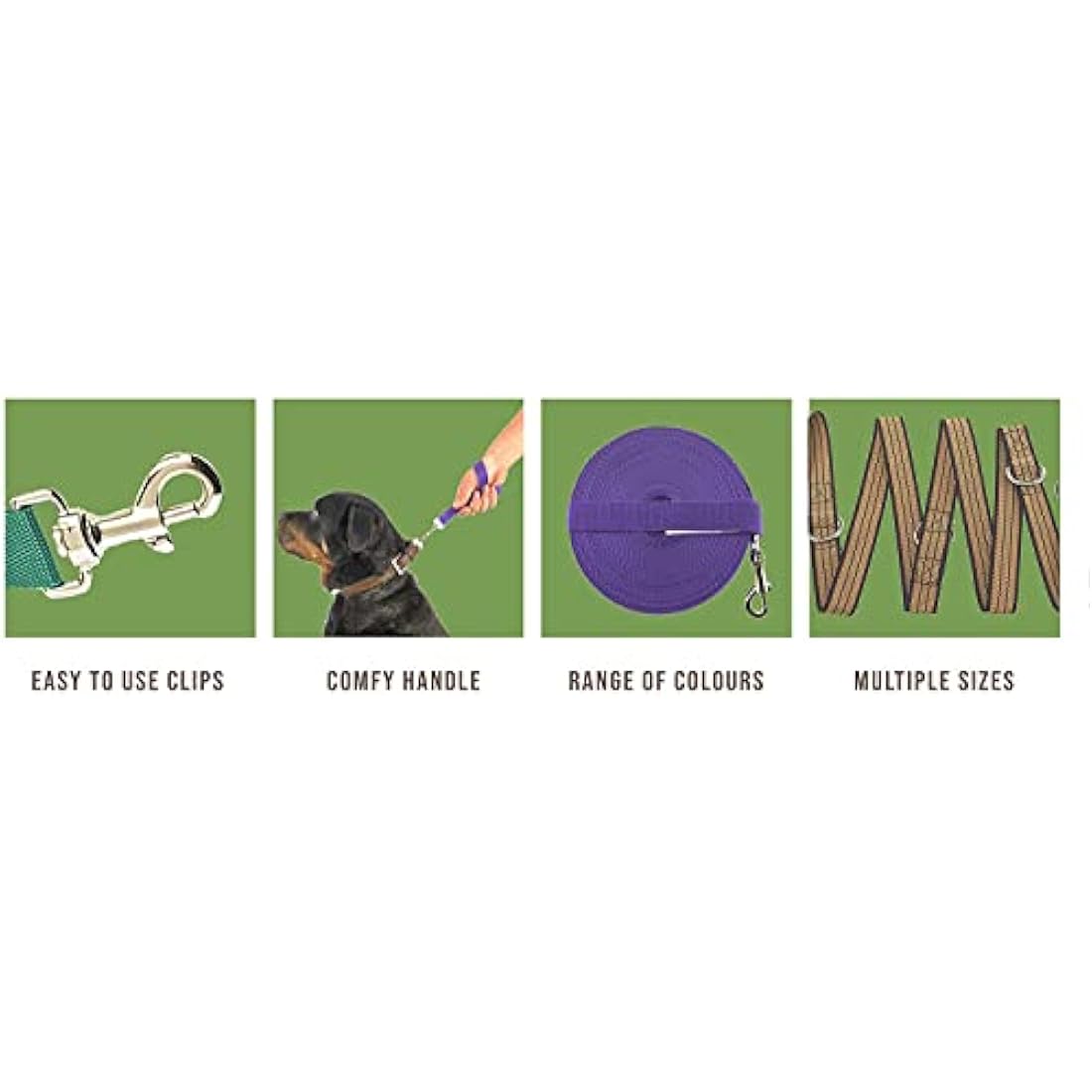 Chequered Dog & Horse Training Lunge Lead - 20M Heavy Duty