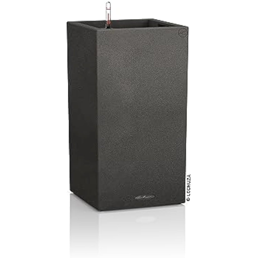 Lechuza CANTO Stone 40 High Self-Watering Planter | Graphite Black