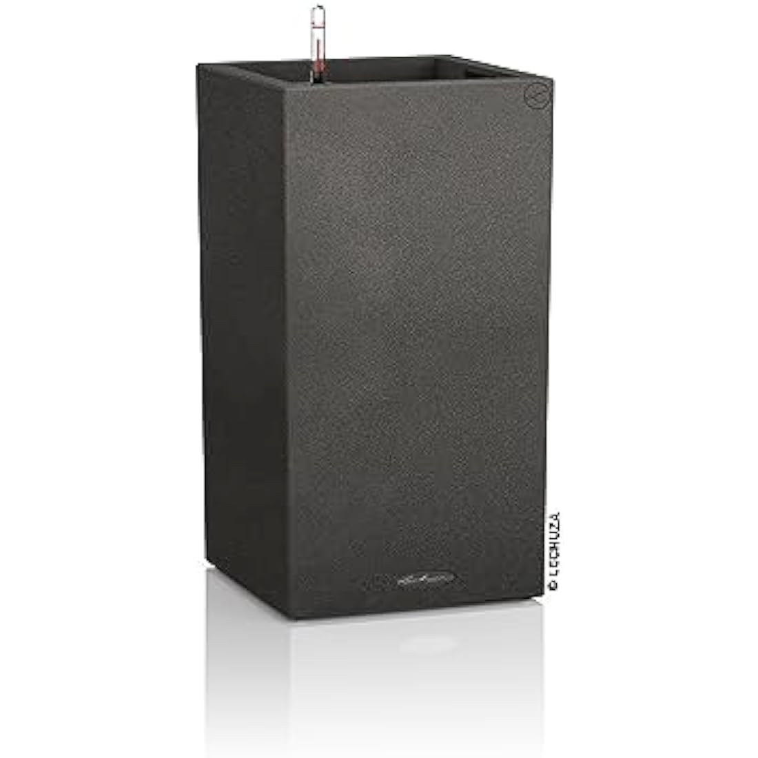 Lechuza CANTO Stone 40 High Self-Watering Planter | Graphite Black