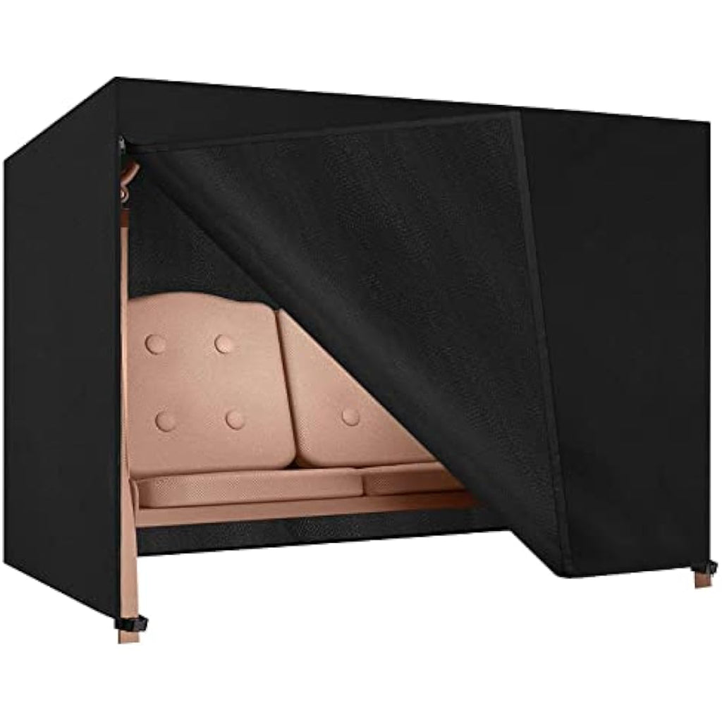 Dokon 4 Seater Garden Swing Cover | Waterproof Heavy Duty Oxford – Black