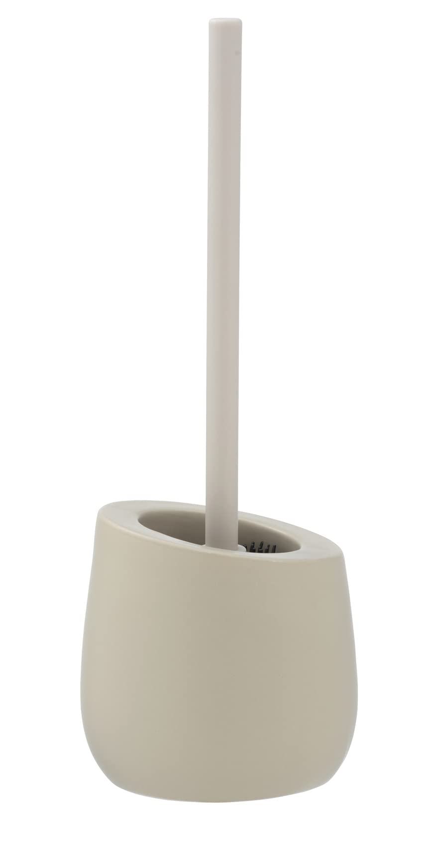 WENKO Badi Ceramic Toilet Brush Set – Matte Beige with Silicone Head