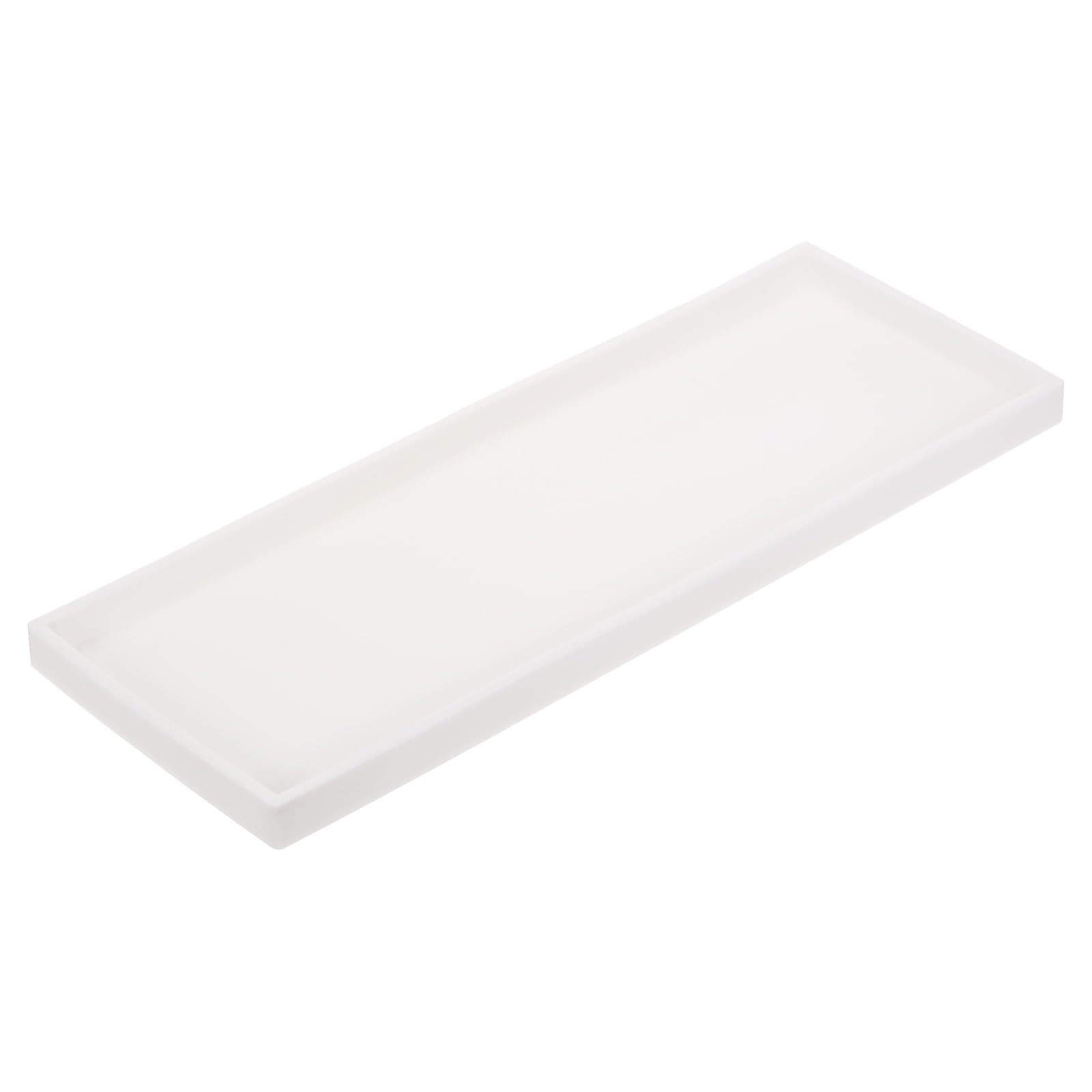Silicone Bathroom Vanity Tray – 15.7" Kitchen Sink Organizer, White