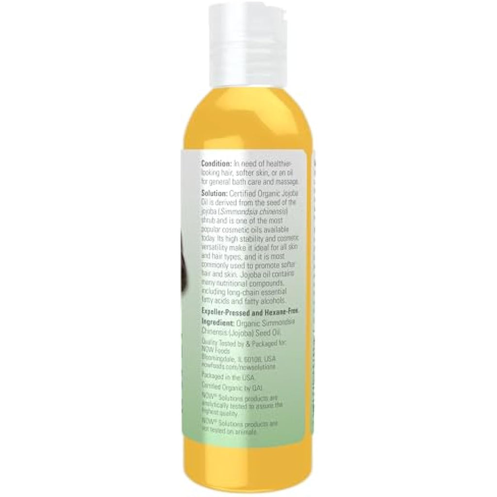 NOW Solutions Organic Jojoba Oil - 100% Pure Moisturizer for Skin & Hair