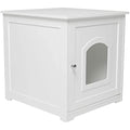 Zoovilla Kitty Litter Loo – Hidden Litter Box Furniture Enclosure, White
