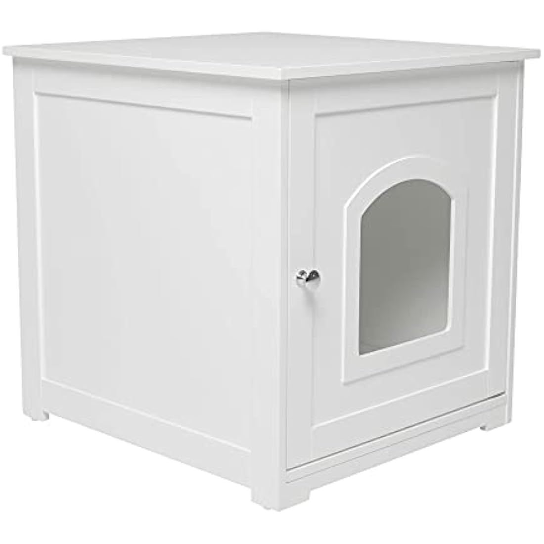 Zoovilla Kitty Litter Loo – Hidden Litter Box Furniture Enclosure, White
