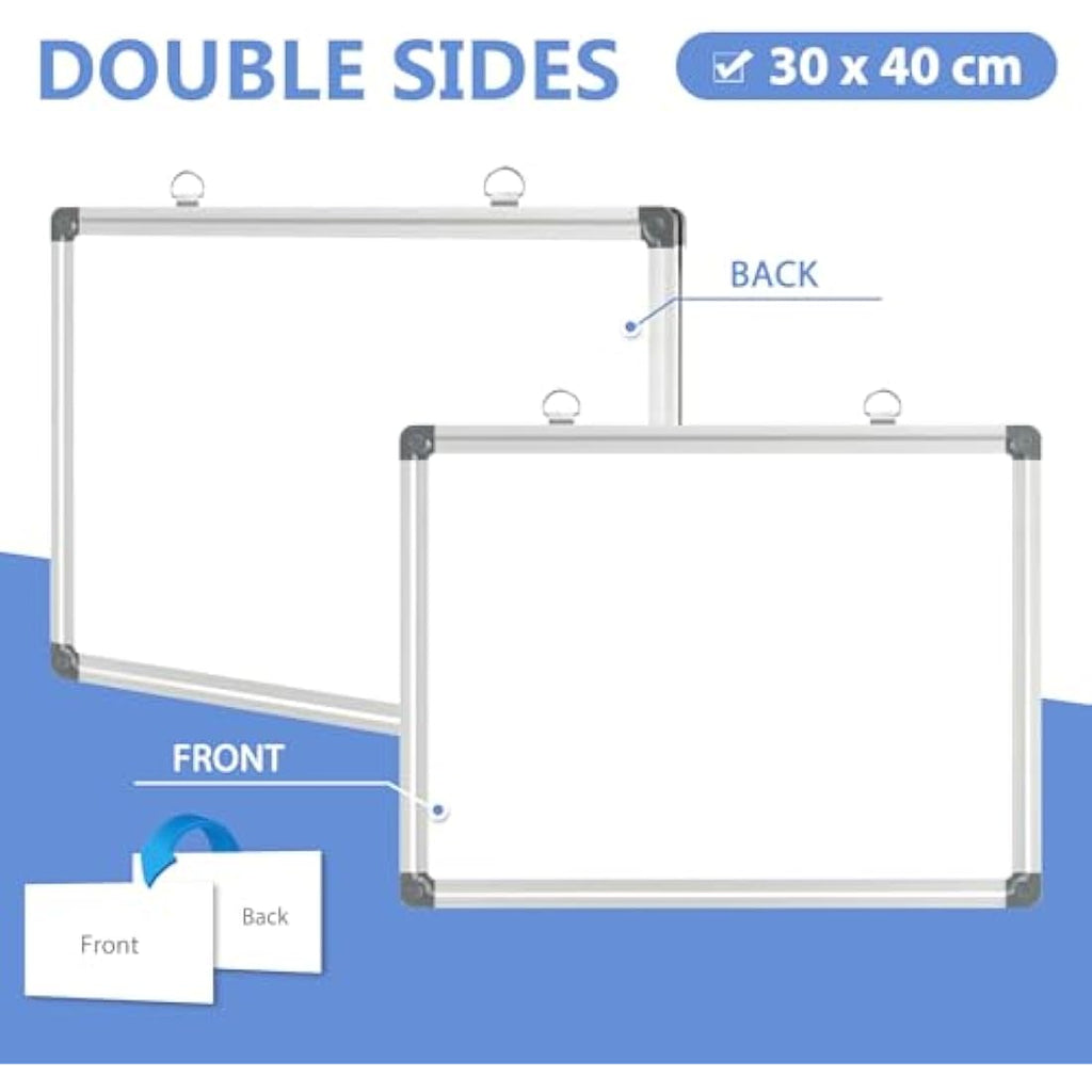 DOLLAR BOSS Magnetic Whiteboard | 30x40cm Double-Sided Dry Erase Board