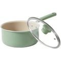 Redchef 20cm Ceramic Nonstick Saucepan with Lid | PFAS-Free Green Pot