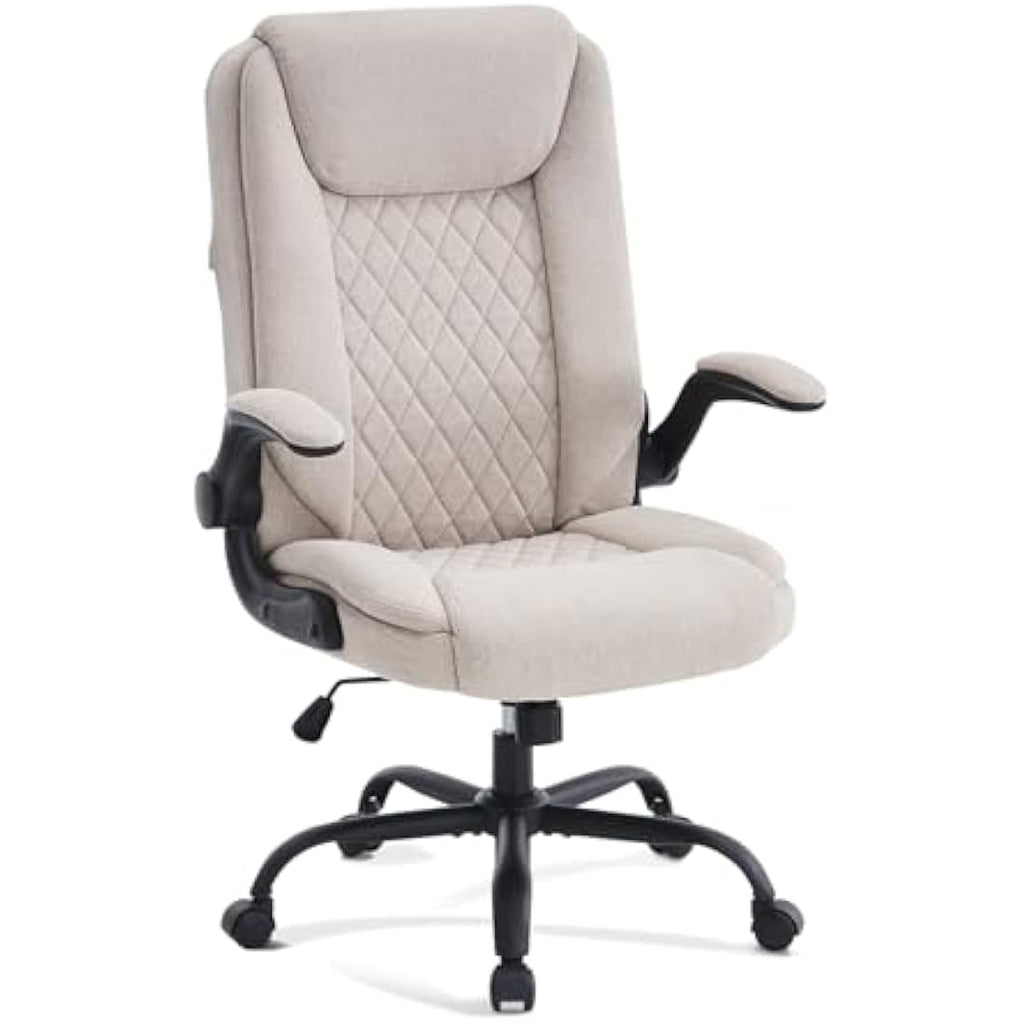 CASTLOVE Ergonomic Office Chair – High Back Fabric Desk Chair, Cream