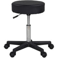 Display4top Adjustable Rolling Salon Stool | Black PU Leather Massage Chair