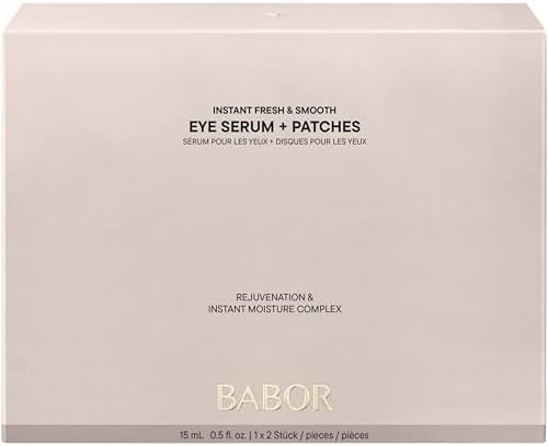 BABOR Instant Fresh & Smooth Eye Serum and Reusable Eye Pads - 15ml