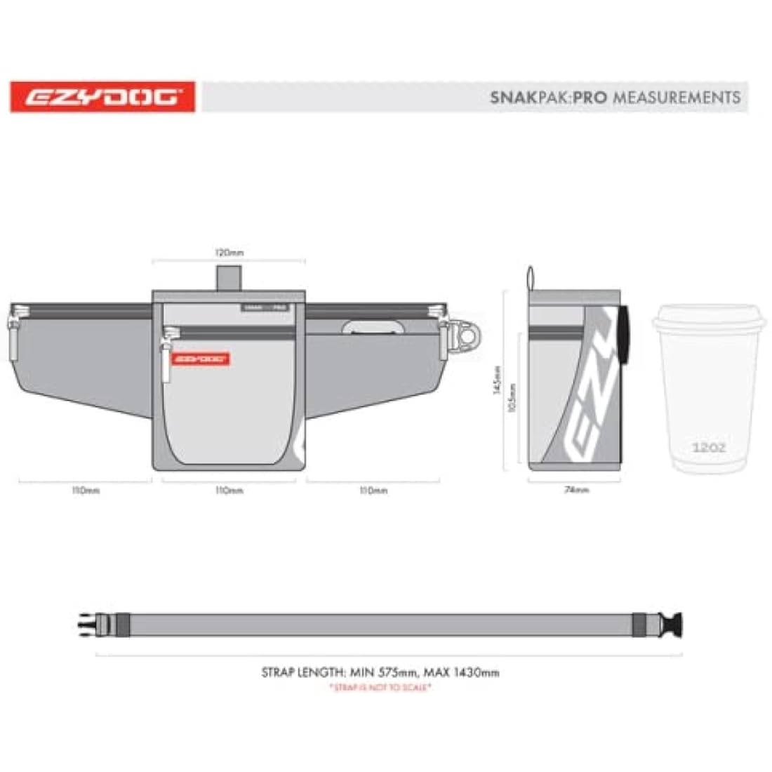 EzyDog Snak Pak Pro Dog Treat Bag | Waterproof Pouch with Waste Dispenser